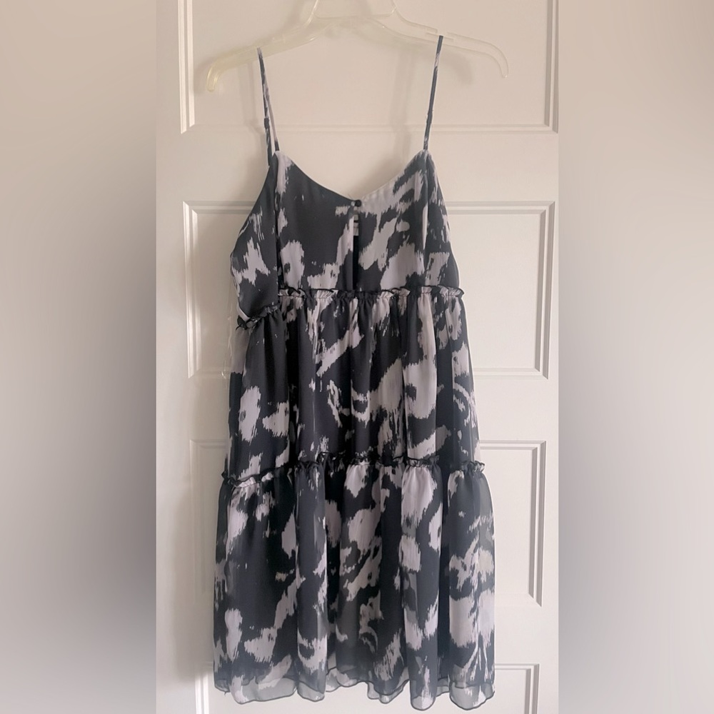 black and lilac dress